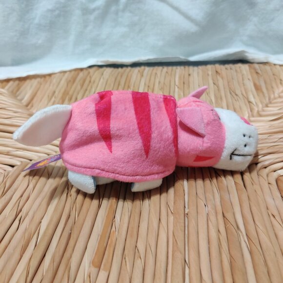 Flipazoo Cat Dog Plush Pink Striped Kitty Blue Puppy Reversible 6" Jay Play Cute - Picture 6 of 10